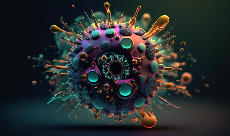 Imagen abstracta de virus informático